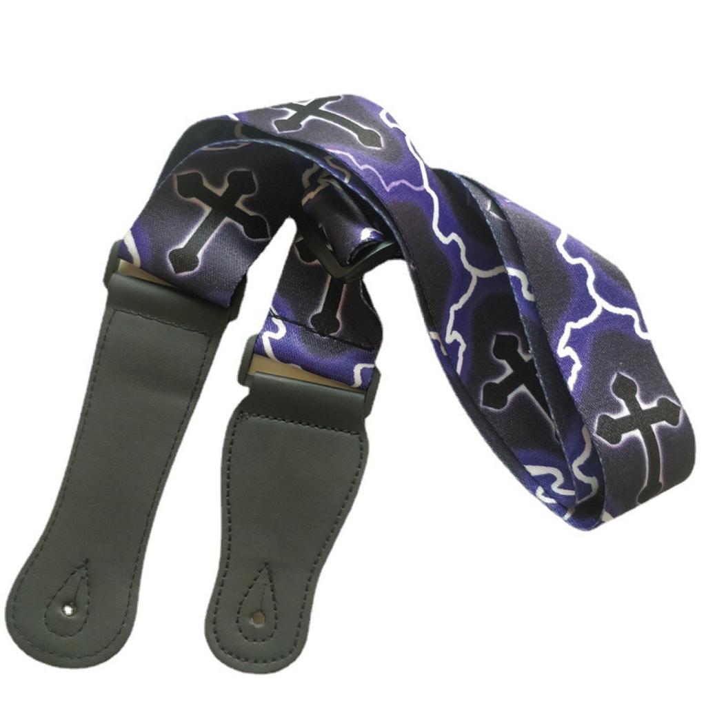 Регулируемый кожаный и тканевый гитарный ремень в этническом стиле с различными узорами для акустических и бас-гитар