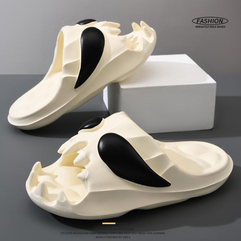 Мужские шлепанцы с черепом 2024, нескользящие сандалии из ЭВА с толстой подошвой, дышащие, мягкие, удобные для лета, сланцы для улицы на Хэллоуин (Возраст 12+)