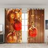 Мультфильм Санта-Клаус Рождественская елка красные зеленые оконные шторы для детей спальня гостиная ванная комната кухня дверь зал домашний декор