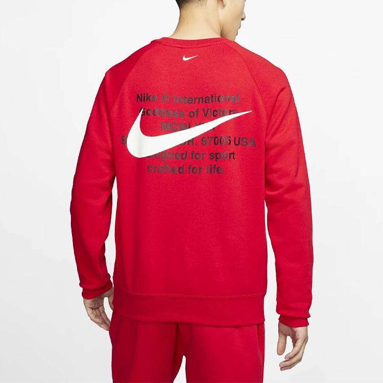 Nike Embroidered Fleece Lined Stay Warm Round Neck Pullover Red Men's DD5079-657