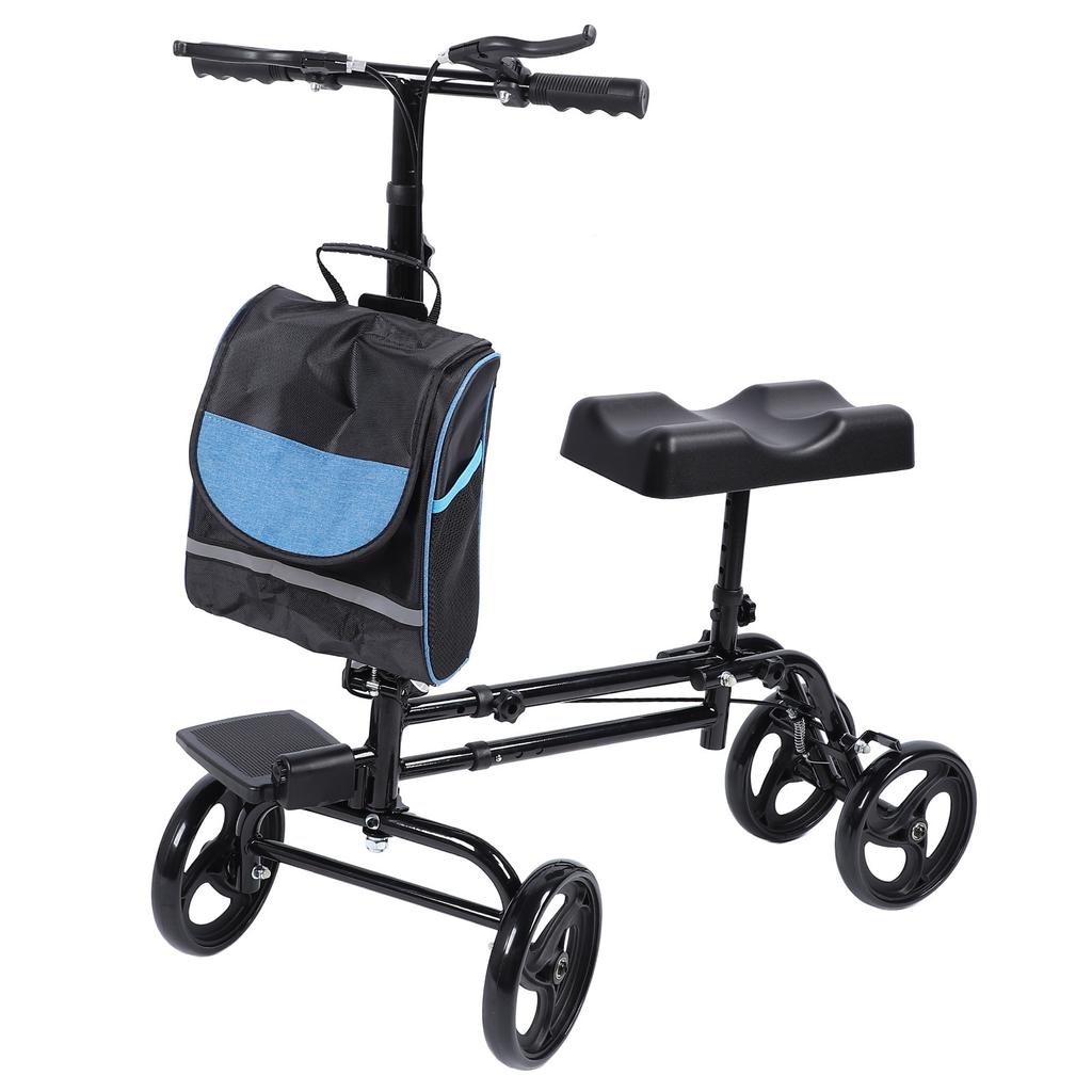 Коленный ходок Складной Регулируемая высота Управляемый Скутер для ног с тормозом и сумкой для хранения для травм стопы Взрослый