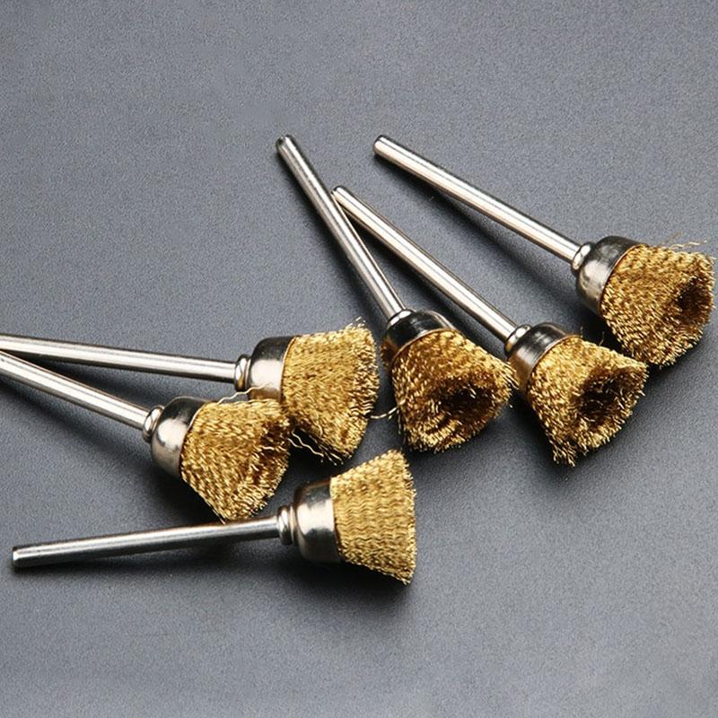 1 шт. 3 мм хвостовик полировальная латунная проволочная щетка для колесиков вращающийся инструмент для очистки