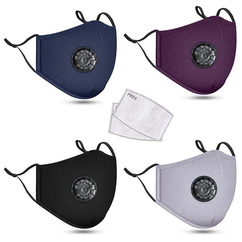Взрослая хлопковая маска для лица респиратор стираемые многоразовые клапаны маски для рта с активированным угольным фильтром Pm2.5 маска Pm052