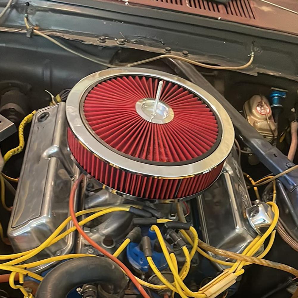 Круглый фильтр-очиститель воздуха в сборе с кабуратором с проточной крышкой, фильтр-очиститель воздуха с высокой пропускной способностью для фланца с горловиной 5-1/8 дюйма