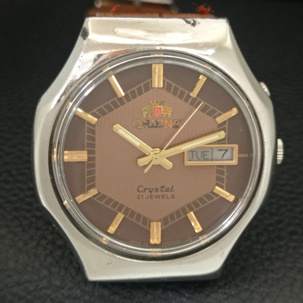 ЯПОНИЯ ВИНТАЖНЫЕ ORIENT CRYSTAL 46941 АВТОМАТИЧЕСКИЕ МУЖСКИЕ ЧАСЫ С ОРИГИНАЛЬНЫМ ЦИФЕРБЛАТОМ a706956-1