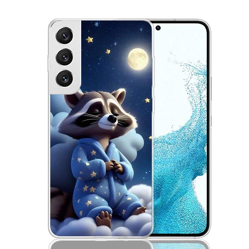 Raccoon Cute Animal Phone Case For Samsung Galaxy S26 Ultra S23 S24 S25 Edge S20 FE S21 S22 Plus Soft Print Shell Cover Fundas G