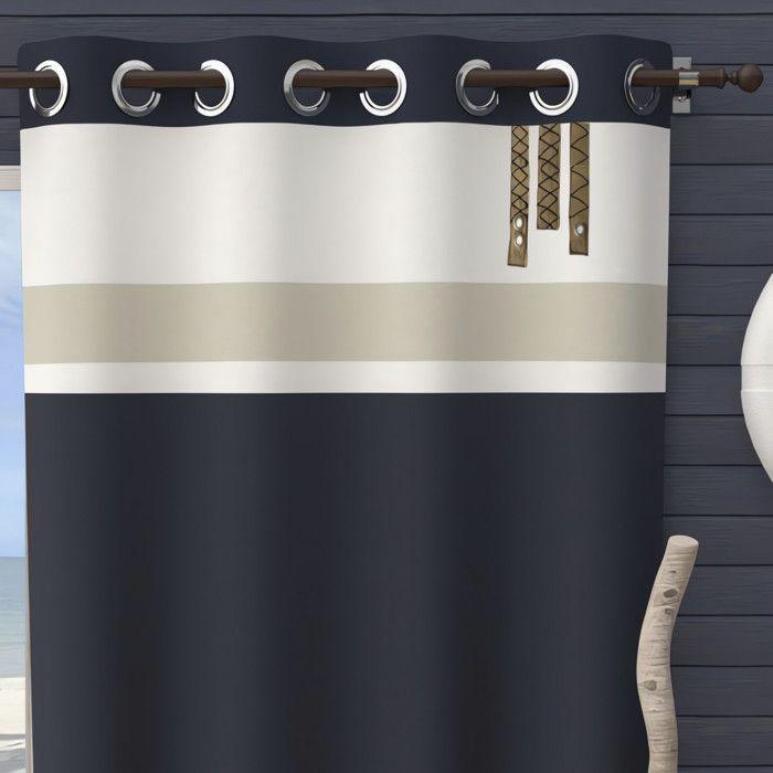 Cotton Eyelet Curtain 135x250 Cm ESPRIT MARIN, by Soleil d'Ocre