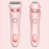 Женский электрический эпилятор с двойной головкой, перезаряжаемый от USB, водонепроницаемый, для лица, тела, зоны бикини