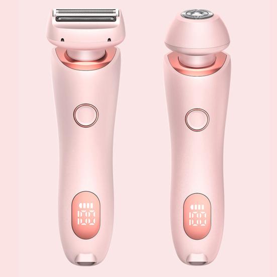 Женский электрический эпилятор с двойной головкой, перезаряжаемый от USB, водонепроницаемый, для лица, тела, зоны бикини