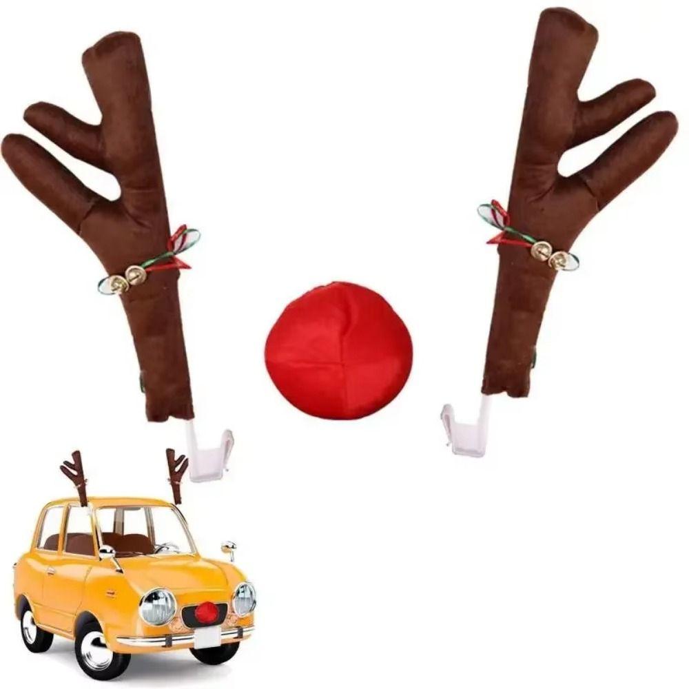 Deer Horn Christmas Auto Exterior Decor Creative Car Reindeer Antler Kit  Exterior Accessories