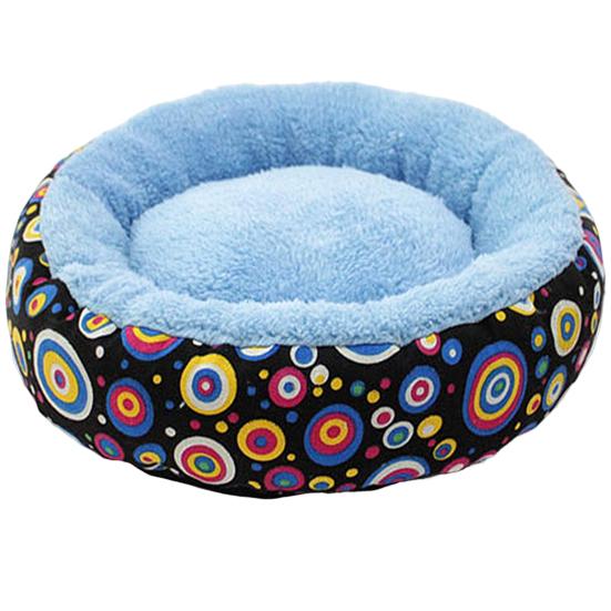 Кровать для собаки с принтом, мягкая на ощупь, удобная, дышащая, с полным наполнителем, сохраняет тепло, круглая, для щенков