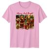 Merry And Bright Christmas Holidays Santa SnowUnisex Unisexs TShirt Unisexs Tee