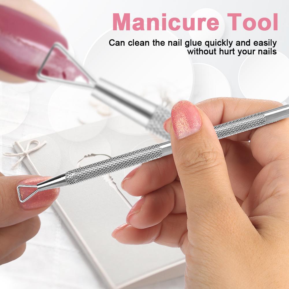 Professsional Stainless Steel Double Head Nail Cuticle Pusher Nail Polish Gel Scraper Peeler