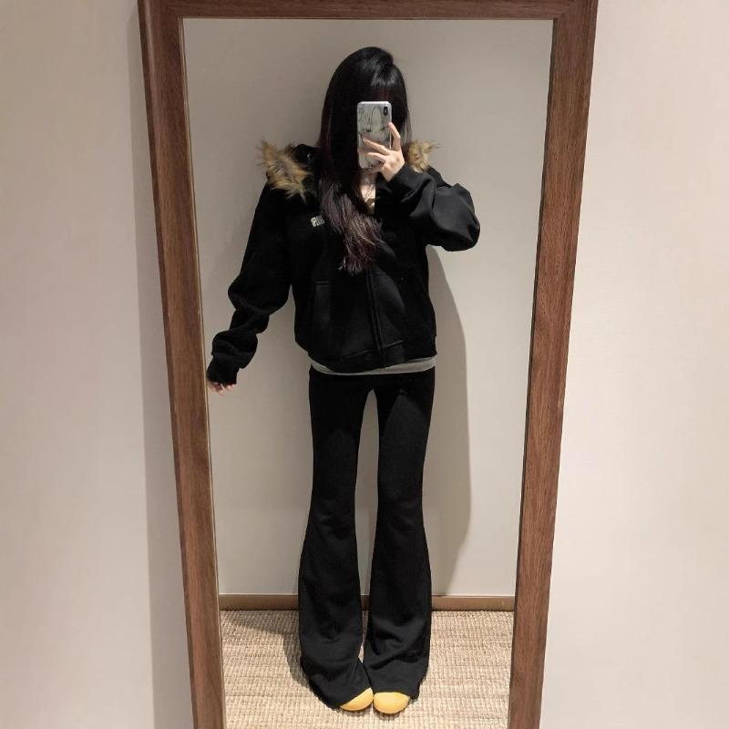 Женские брюки Spice Girls Color Blocking Waist Head Low Waist Casual Micro Trousers Slim Thin Spice Girls Hundred Sports Knitted Trousers