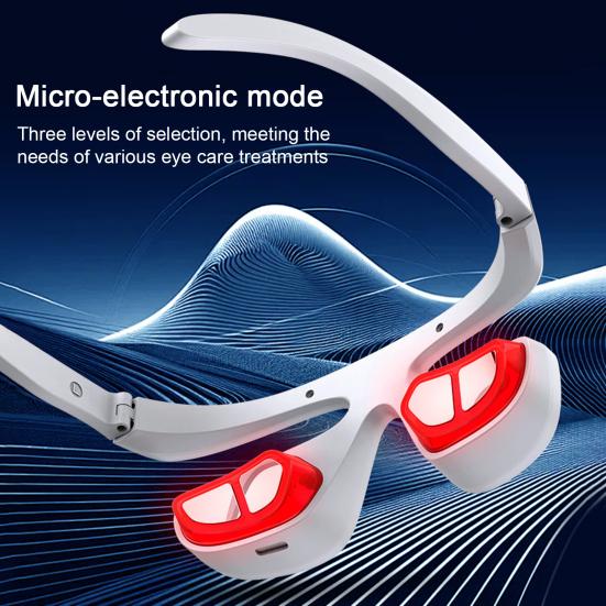 Очки для светотерапии красным светом Массажер для области под глазами Портативное устройство для ухода за глазами Светодиодный корректор для глаз для удаления морщин и подтяжки кожи