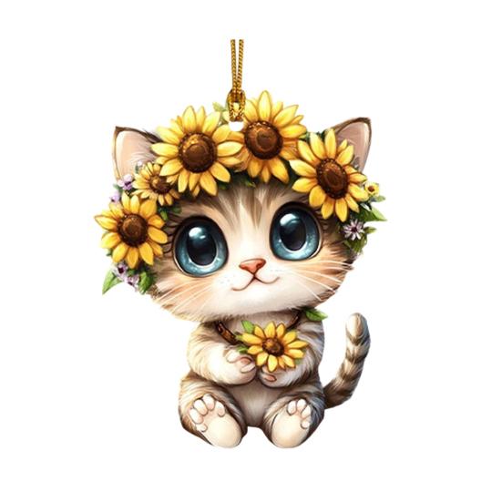 Милые подвески в виде кошек и собак, подвески для зеркала заднего вида автомобиля, персонализированный акриловый шарм для зеркала автомобиля, дома, праздничные подарки