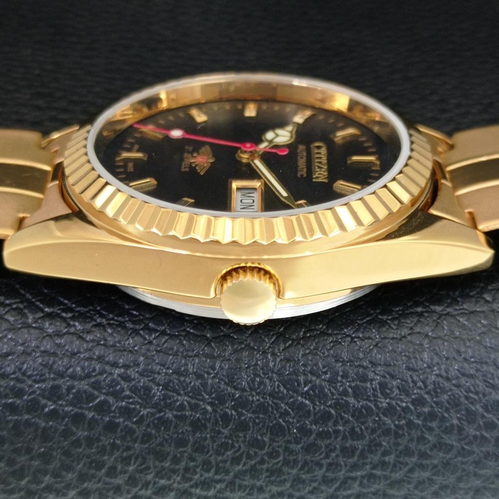 ВИНТАЖНЫЕ ОТРЕМОНТИРОВАННЫЕ МУЖСКИЕ ЧАСЫ CITIZEN AUTOMATIC 8200 ЯПОНИЯ ЧЕРНЫЙ ЦИФЕРБЛАТ a445359-1
