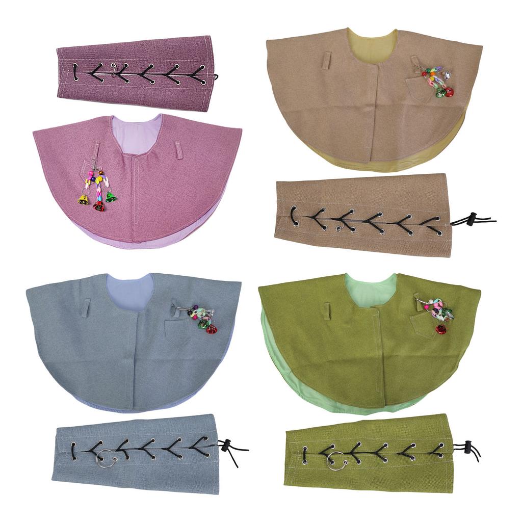 Parrot Antiscratch Shoulder Protector Arm Guard Set for Multifunctional Diaper Shawl with Adjustable Size for Bird Fun