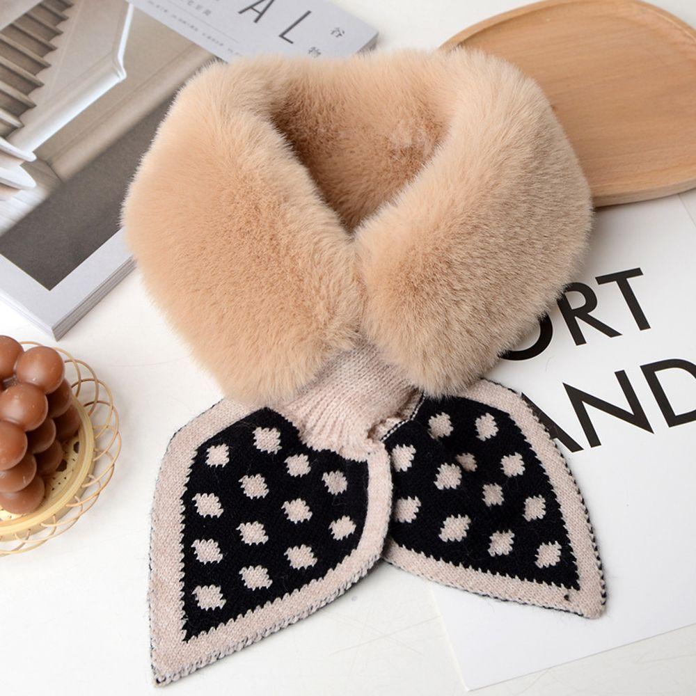 Fashion Shawl Thicken Plush Scarfs Warm Bib Neckerchief Cross Scarf