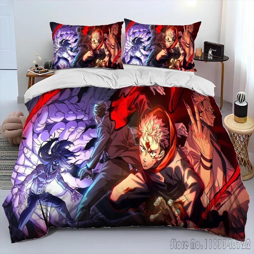 Комплект пододеяльника 3D Аниме Мультфильм Магическая битва HD Чехол для одеяла для детских постельных комплектов Постельное белье Декор спальни