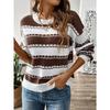 Women S Casual Long Sleeve Striped Pullover Knit Sweater