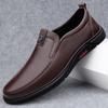 Модные мужские мокасины из натуральной кожи, мягкие нескользящие резиновые деловые туфли, повседневная мужская кожаная обувь ручной работы, универсальная обувь без застежек