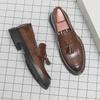 Men's Comfortable Air Permeable Slip-On Leather Brogue Loafers - Business Casual Series