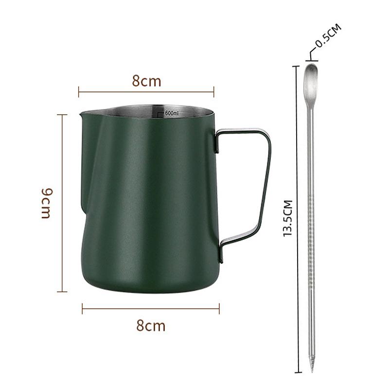 Кувшин для вспенивания молока из нержавеющей стали объемом 350/600 мл, паровая кастрюля с ручкой для латте-арта, аксессуары для кофе и латте