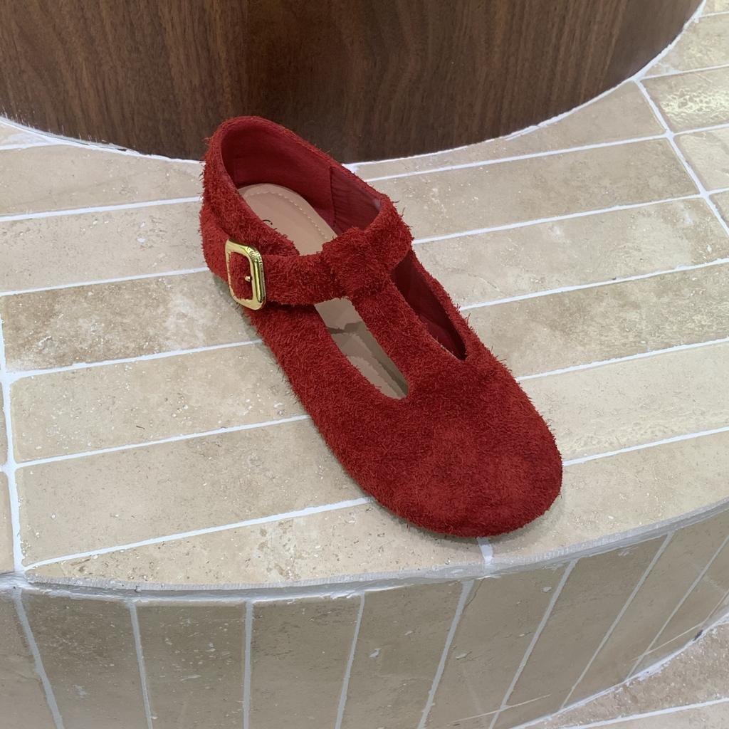 Fashion IPPEUM Women Mary Janes Shoes 2025 New Fall Fashion Brown Round Toe Ballet Flat Shoe