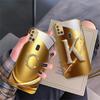Золотое кольцо с лавровым листом Для Samsung A 31 32 A33 A34 35 14 A15 13 A16 25 26 50 52 53 54 55 56 70 71 72 73 Золотой стеклянный чехол для телефона