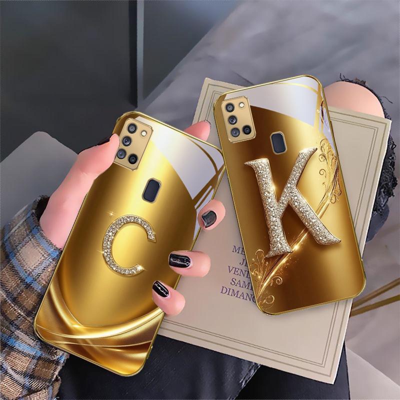 Золотое кольцо с лавровым листом Для Samsung A 31 32 A33 A34 35 14 A15 13 A16 25 26 50 52 53 54 55 56 70 71 72 73 Золотой стеклянный чехол для телефона
