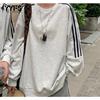 Women's Fashion Casual Spring Fall Stripe Print Long Sleeve O-Neck Blouses & Shirts