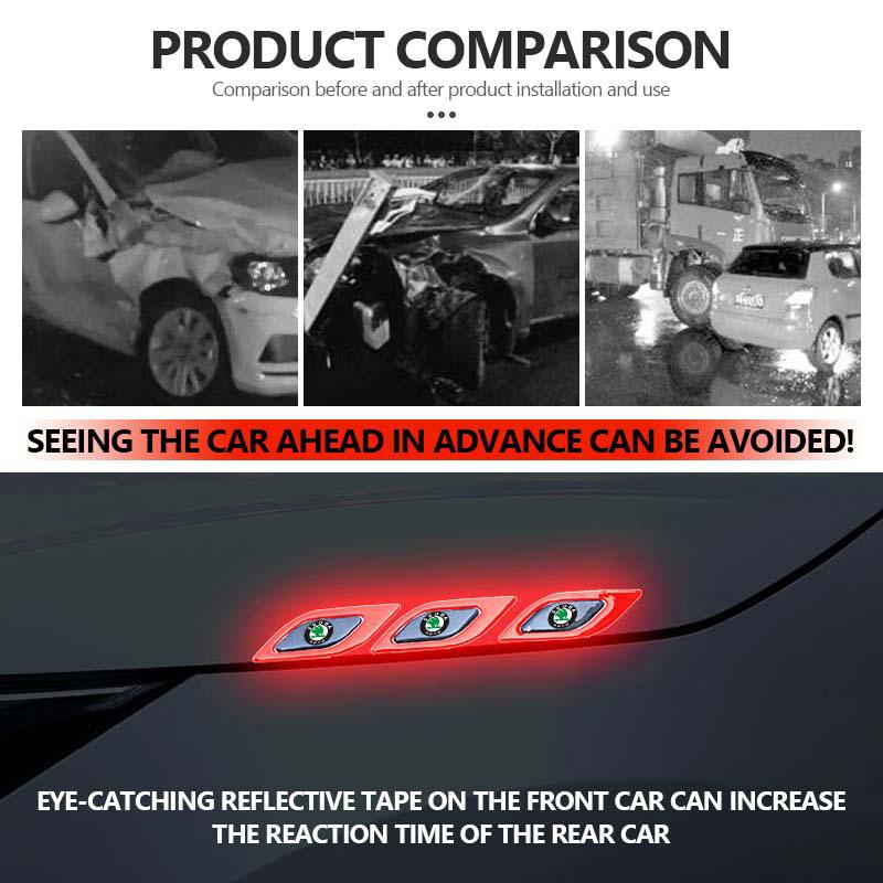 Car Side Fender Reflective Safety Strip Stickers Auto Warning Reflector Sticker For Skoda Fabia Kamiq Superb Scala Enyaq-iV MK3  CX3