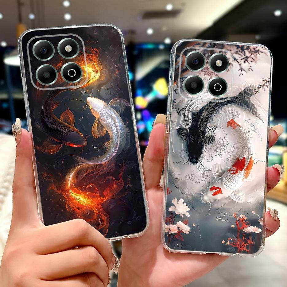 Чехол для Honor X6b JDY-LX1 JDY-LX2 Милый Чехол с Рисунком Счастливой Карпа Кои Мягкий Тонкий Чехол для Телефона Для Honor X6a X 6b HonorX6a HonorX6b Fundas