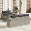 vidaXL 6-Piece Garden Sofa Set with Light Grey Cushions In Poly Rattan 3357295