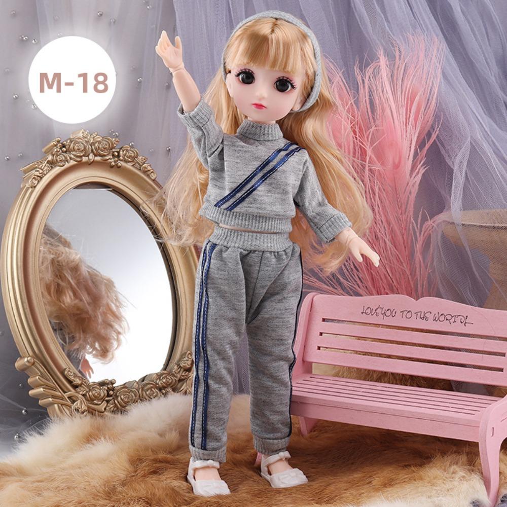 30cm BJD Doll 23 Moveable Joints Attractive Eyes Dress Up Anime Long Hair Toy