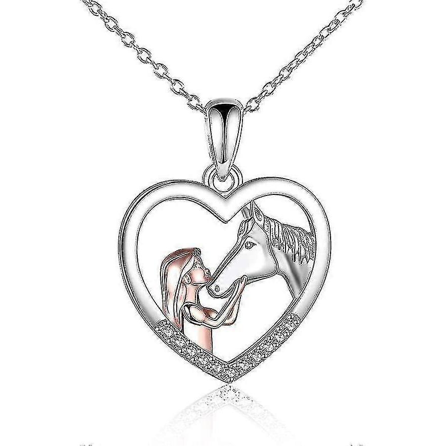 Girl And Horse Necklace For Girls Sterling Silver Horse Jewellery Horse Gifts For Women 18quot;