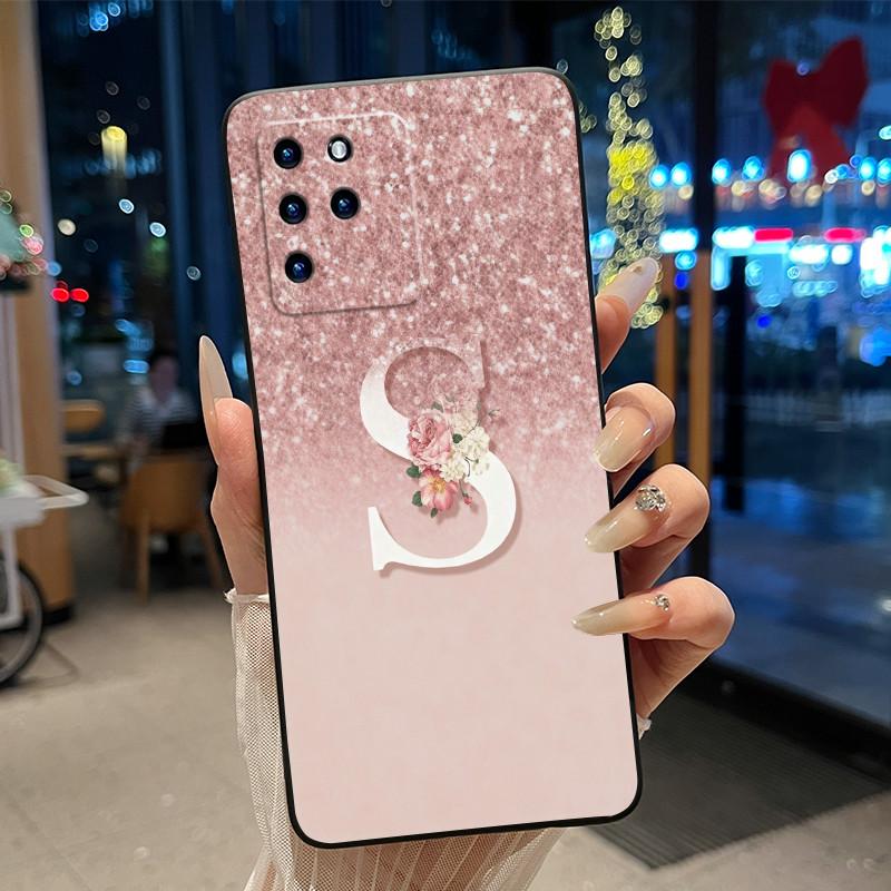 Для ZTE Blade V30 Мягкий Силиконовый Черный Чехол Для ZTE Blade V30 Vita/V2022 4G Защита от Царапин Корпус Узор Счастливая Буква A-Z Чехол