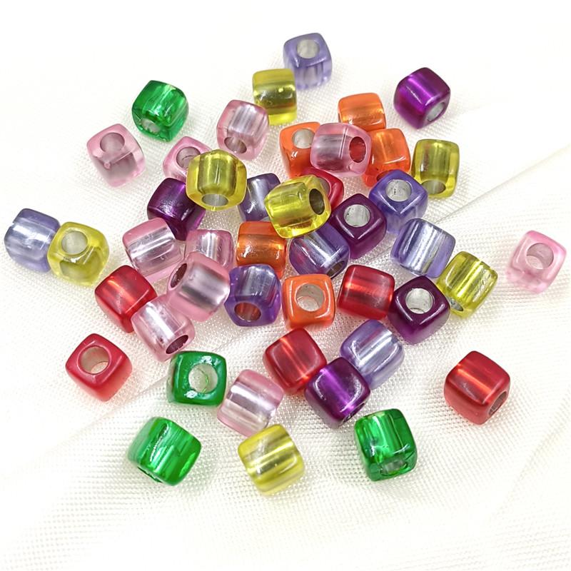 20pcs 8mm Fashion Acrylic Transparent Round Corner Cube Beads for Necklace Bracelet Making DIY Jewelry Accessories