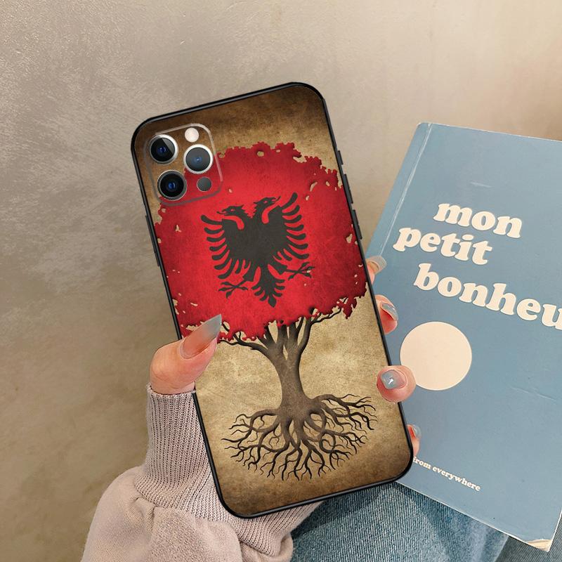 Albania Flag Case For iPhone 17 Air 16 15 14 13 11 12 Pro Max 13 mini XR 15 16 Plus 16e Back Cover Shell