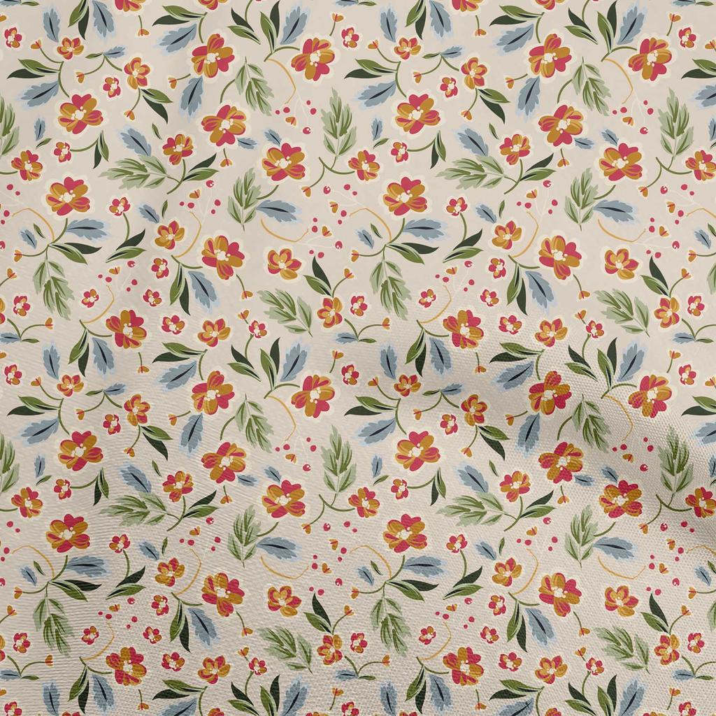 oneOone Cotton Flex Gray Fabric Floral Fabric For Sewing Printed Craft Fabric By The Yard 40 Inch