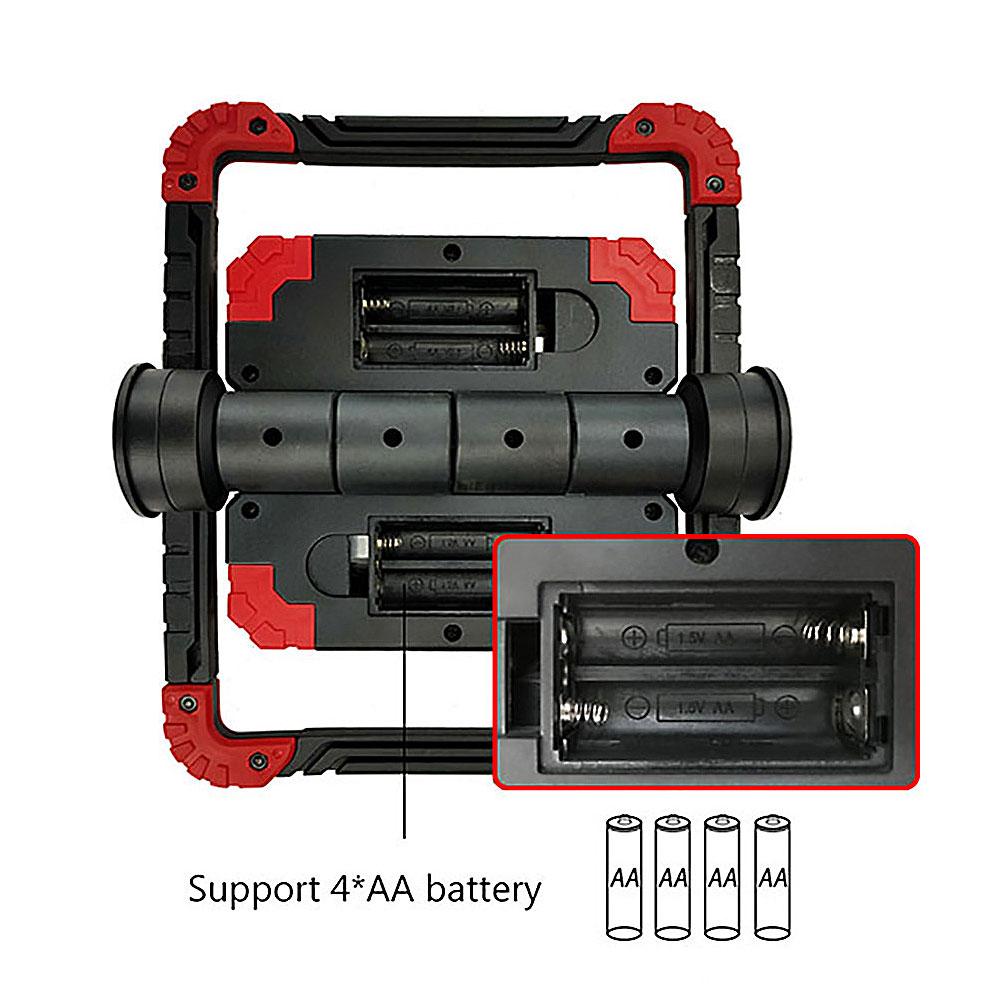 20 Вт 2 * COB светодиодный портативный прожектор, складной поворотный светодиодный водонепроницаемый рабочий светильник, используйте 4 * батарейки типа АА для ремонта кемпинга