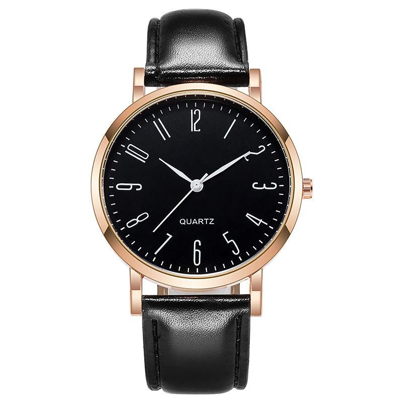 A fashionable, simple and versatile quartz watch with a thin, round and retro large dial for ladies