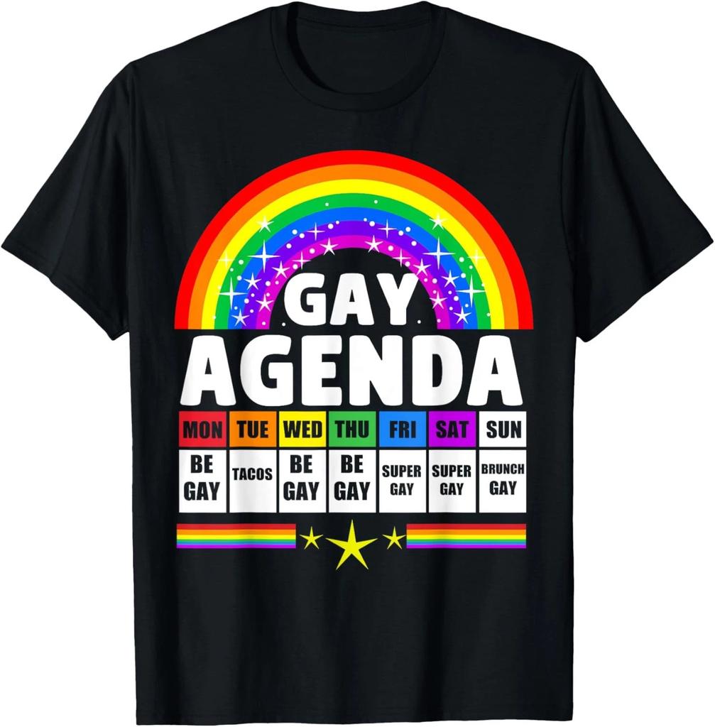 Gay Agenda Funny Pride Month Gay Pride Rainbow Unisex T-Shirt