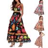 Women's Casual Fashion Vintage Floral Print Suspender Dress Elegant Holiday Dress