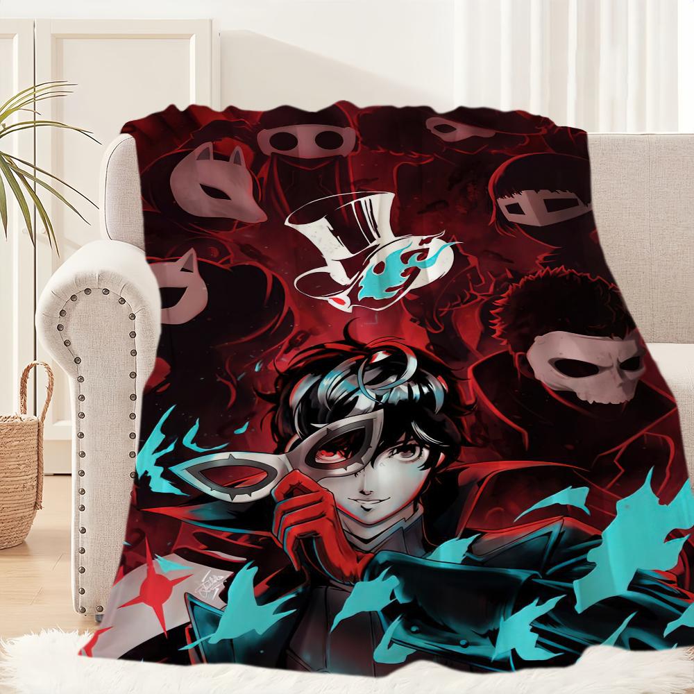 Game Cool 5 Cute Blanket Plush Nap Sofa rug P-Persona for Living Room Warm Office Bedroom Birthday Home Travel Kid Gifts