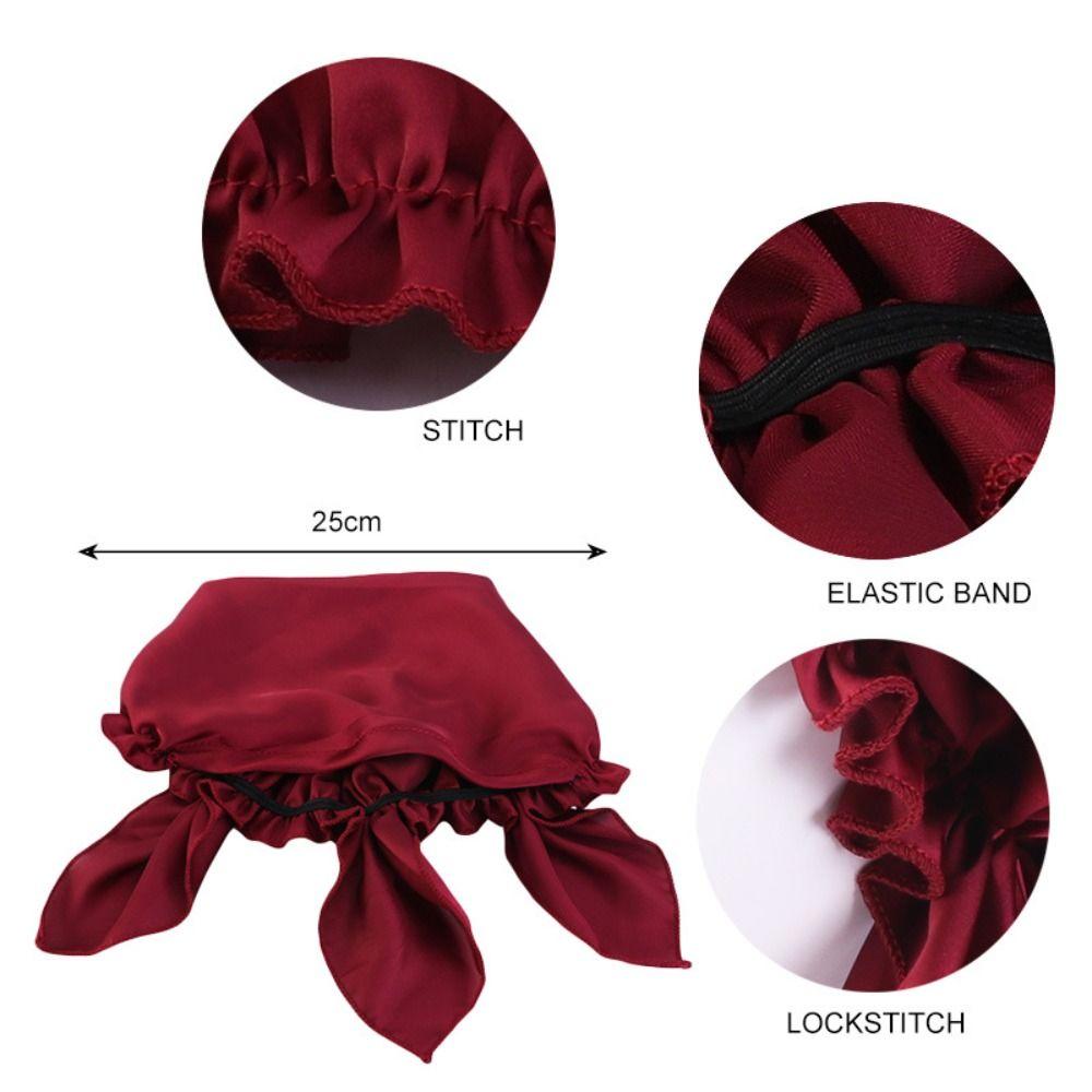Women Bowknot Sleep Hat Breathable Silk Chemo Caps New Satin Night Cap