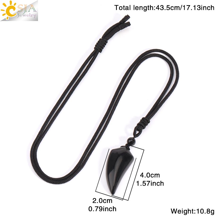 Ожерелье с подвеской в виде зуба акулы из натурального камня для мужчин, аметист, тигровый глаз, кристалл, черный обсидиан, лабрадорит, Хэллоуин H247