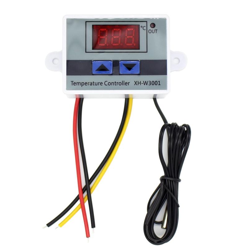 10A 12V 24V 220VAC цифровой светодиодный регулятор температуры XH-W3001 для инкубатора, переключатель охлаждения, нагрева, термостат NTC датчик