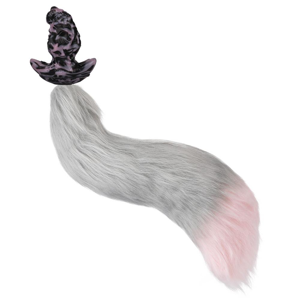 FAAK Silicone Butt Plug with Large Tail size S M L Wireless Control Vibrator Strapon Wearable Anal Plug BDSM Flirting Sex Toys